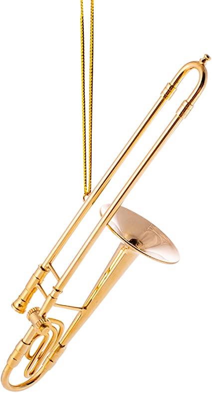 Broadway Gift MusicTreasures Gold Trombone Christmas Ornament