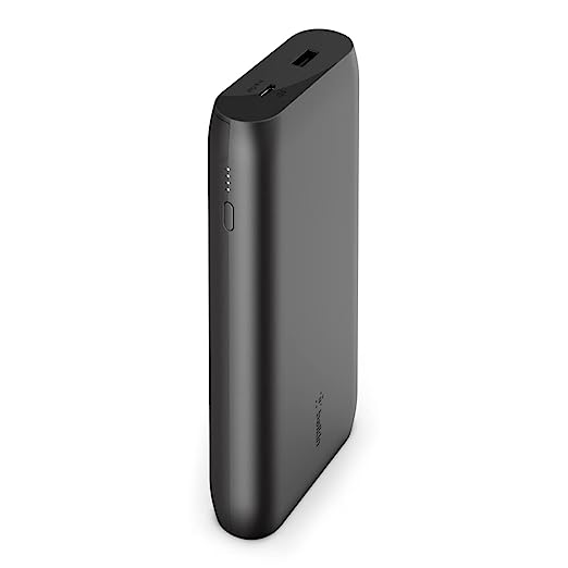 Belkin BoostCharge 20000 mAh Power Bank for Laptops, Mobiles and Tablets; 30W Power delivery with USB-C Port; USB-C Cable Included - Black