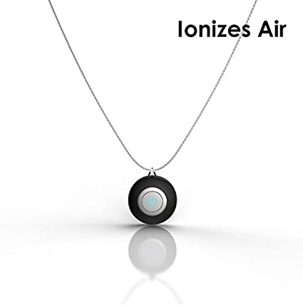 KlearAir Mini Air Freshener Ionizer Necklace | USB Charging | Portable Air Purifier | Personal Ionic Air Filter | Negative Ion | Air Freshener | Ultra Quiet (Black)