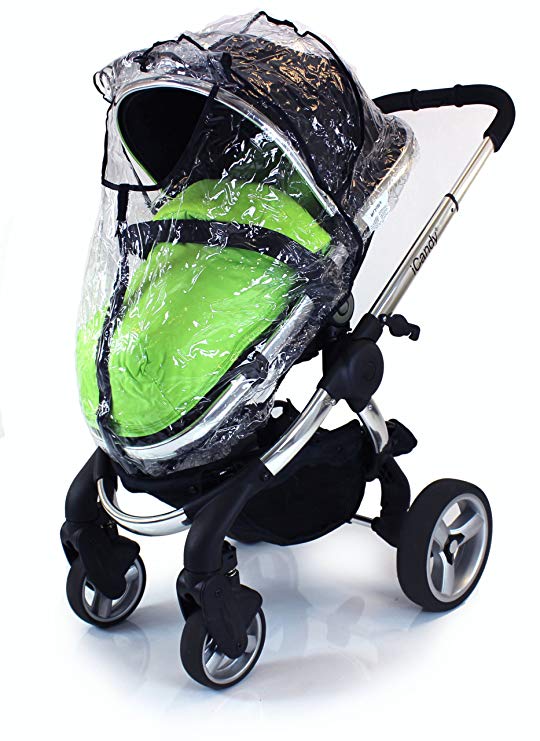 Baby Travel Raincover to Fit Icandy Peach Carrycot for Newborn (Transparent) i Candy Carrycot & Stroller Mode Zipped   Window