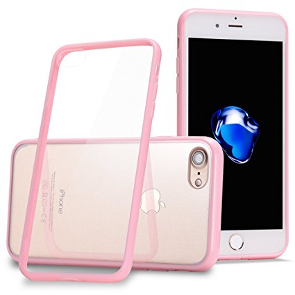 iPhone 7/8 Case, AUSCREZICON Cover Shock-Absorption Bumper and Anti-Scratch Clear Back for iPhone 7/8 4.7 Inch (pink)