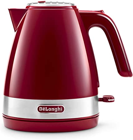 De'Longhi Active Line Kettle, anti-scale filter, 1.7 Liters, 360° swivel base, KBLA3001.R, Red