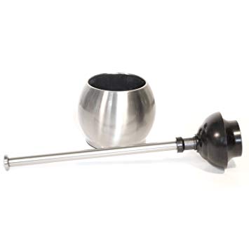 Toilet Tree Modern Deluxe Freestanding Cleaning Tools (Stainless Steel, Toilet Plunger 6.5” x 6.5” x 18.5”)