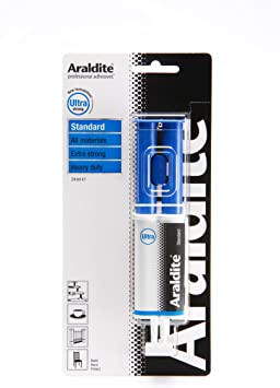 Araldite Standard Heavy Duty Adhesive | Ultra Strong Epoxy Glue | Solvent-Free Professional Grade Strength for All Materials | Slow Cure for Bonding and Repairing, 24ml Syringe
