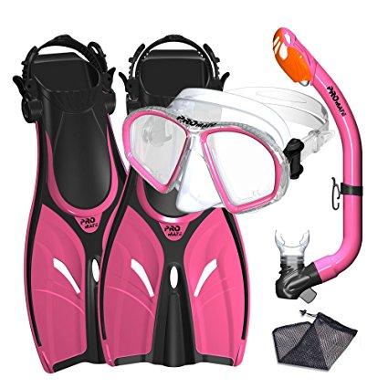 Promate Youth Snorkel Combo Set with Snorkeling Fins