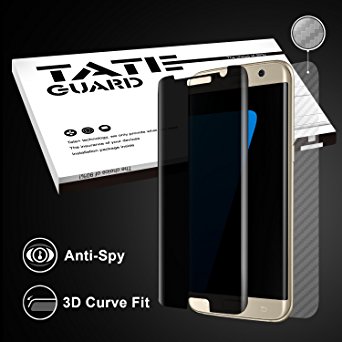 [Privacy Filter] Tateguard Samsung Galaxy S7 Edge Case Friendly Tempered Glass Screen Protector, [Bubble Free] [Easy Install] [Anti-Smudge] with a Free Back Cover