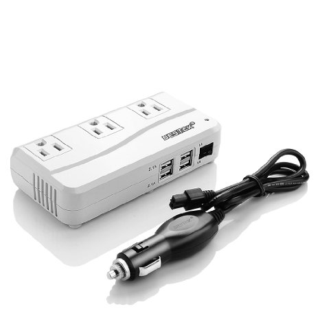 BESTEK 200W Power Inverter 3 AC Outlets with 4.2A 4 USB Charging Ports