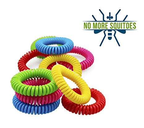 NO MORE SQUITOES Mosquito Repellent Bracelet 20 unit 4 X 5-Unit Resealable Bag 100% Natural Mosquito Repellent Deet Free Guaranteed To Work Fast Easy Repel All Insects Kid Safe Camping Fishing Hiking