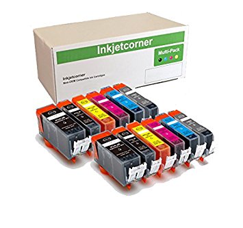 Inkjetcorner 12 Pack Compatible Ink Cartridges Set Replacement for PGI-270XL CLI-271XL Pixma MG7720 MG7700 TS8020 TS9020 270 271 (2 Big Black 2 Small Black 2 Cyan 2 Magenta 2 Yellow 2 Gray)