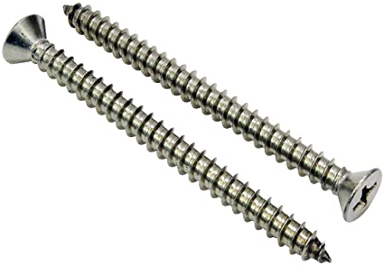 #14 X 2-1/2'' Stainless Flat Head Phillips Wood Screw, (25 pc), 18-8 (304) Stainless Steel Screws by Bolt Dropper