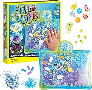 Creativity for Kids Super Squish Fidget Bag: Outer Space - DIY Craft Kits for Boys and Girls, Sensory Toys for Ages 6-8 , Galaxy Slime Space Toys and Gifts for Kids