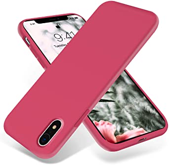 OTOFLY for iPhone XR Case, [Silky and Soft Touch Series] Premium Soft Silicone Rubber Full-Body Protective Bumper Case Compatible with Apple iPhone XR 6.1 inch - (Hibiscus)