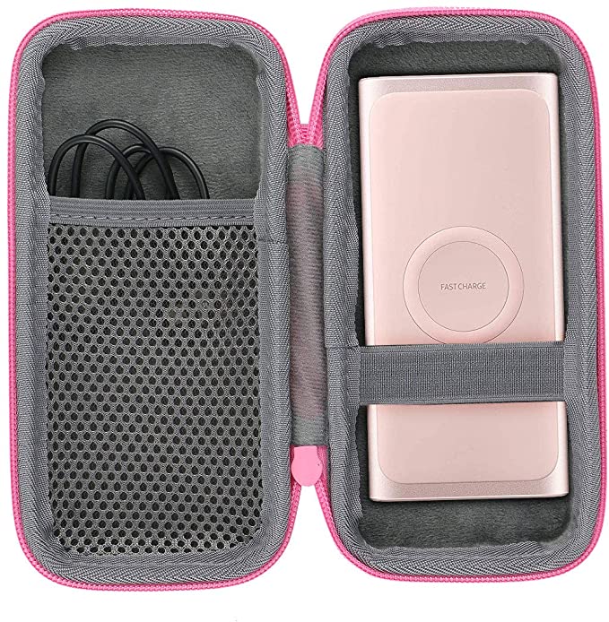 co2crea Hard Travel Case Replacement for Samsung 2-in-1 Portable Fast Charge Wireless Charger Battery Pack 10,000 mAh (Pink Case)