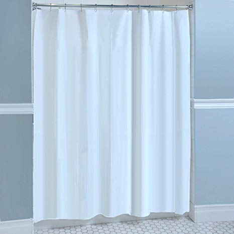 SlipX Solutions Mildew Resistant White Shower Curtain Liner with Microban Antimicrobial Protection (100% PEVA, BPA-Free, Odorless, Rustproof Grommets, Magnetic Weights, 70" W x 72" H, 3 Gauge)