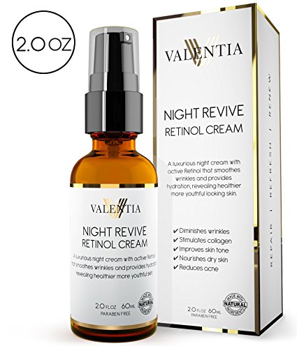 Night Revive Retinol Cream - Natural and Organic Ingredients - 1.5% Retinol with Vitamin's C + E - 2 Oz