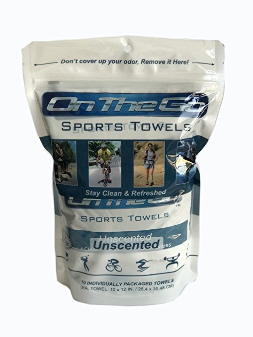 On The Go Towels Unscented Large Bath Wipes (10 Pack)