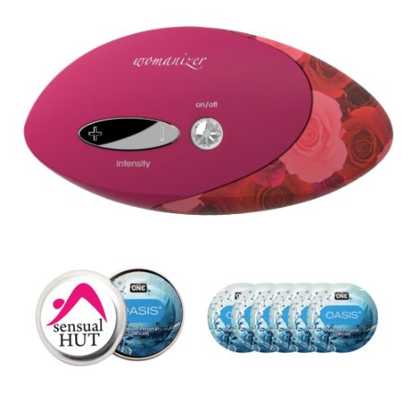 Bundle - 2 Items Womanizer Pro W500  SensualHut Lube 6-Pack Red Roses