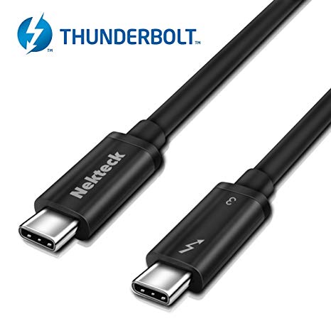 Nekteck Thunderbolt 3 Cable, 100W 40Gpbs Thunderbolt 3 Certified USB C Cable Compatible with New MacBook Pro, ThinkPad Yoga, Alienware 17 and More, 1.6ft, 2pack