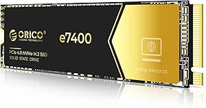 ORICO 2TB NVMe SSD PCIe 4.0- Up to 7400MB/s, M.2 SSD 2280 PCIe 4.0X4 Internal Solid State Drive SSD, Fast Heat Dissipation, Compatible with macOS Windows for Gamers and Creators-e7400