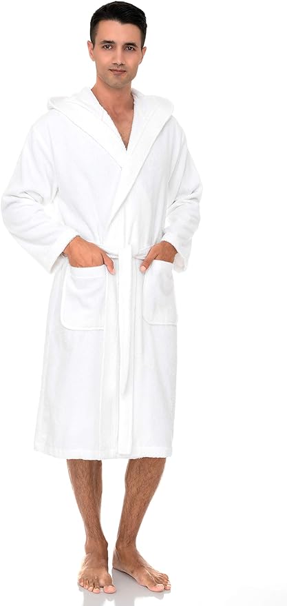 TowelSelections Mens Robe with Hood, Premium Cotton Terry Cloth Bathrobe, Soft Bath Robes for Men XS-4X