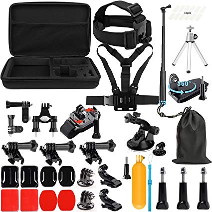 Lighten Outdoor Sports Accessories Kit for GoPro Hero 7 Black Silver White/6/Hero 5 4 3  3 2 1/Hero(2018)/Fusion AKASO EK7000 APEMAN Campark FITFORT 4K WiFi Action Camera