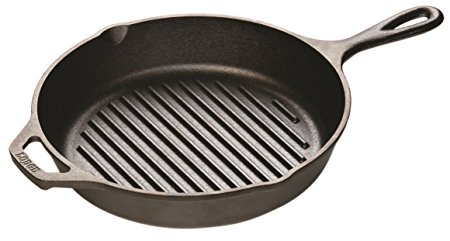 Lodge L8GP3 Cast Iron Grill Pan, 10.25-inch