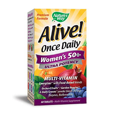 Nature's Way Alive!® Once Daily Women's 50  Multivitamin, Ultra Potency, Food-Based Blends (230mg per serving), 60 Tablets