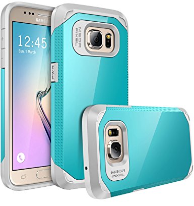 Galaxy S7 Case, E LV S7 Case (SHOCK PROOF DEFENDER) Slim Case Cover - IMPACT RESISTANT Armor Hybrid Protection for Samsung Galaxy S7 - [TURQUOISE/GREY]