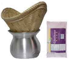 Thai Sticky Rice Kit (steamer, basket, cheesecloth, 5 lbs sticky rice)