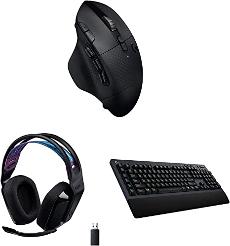 Logitech G G604 6-Button Wireless Gaming Mouse, USB Model   Logitech G535 Lightspeed Wireless Gaming Headset   Logitech G613 Lightspeed Wireless Mechanical Gaming Keyboard