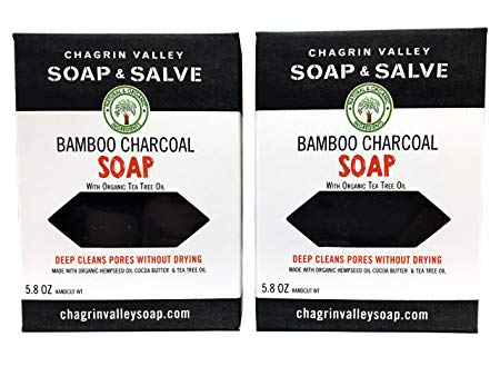 Chagrin Valley Soap & Salve - Natural Soap Bar - Bamboo Charcoal 2X Pack