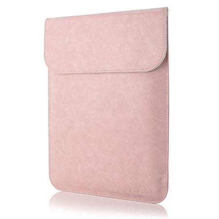 All-inside 13" Laptop Sleeve for 2018 MacBook Air 13 A1932/ MacBook Pro 13 2016 2017 2018/ Dell XPS 13, Synthetic Leather, Pink