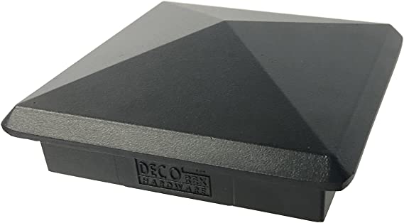 3.5" x 3.5" Heavy Duty Aluminium Pyramid Post Cap for Wood Posts - Black