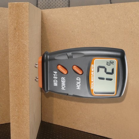 Neewer® LCD Display Digital Wood Moisture Meter to Measure the Percentage of Water in Wood, Sheetrock, Carpets and More with 4 Steel Sensor Pins, a 9V Battery and a Carrying Bag