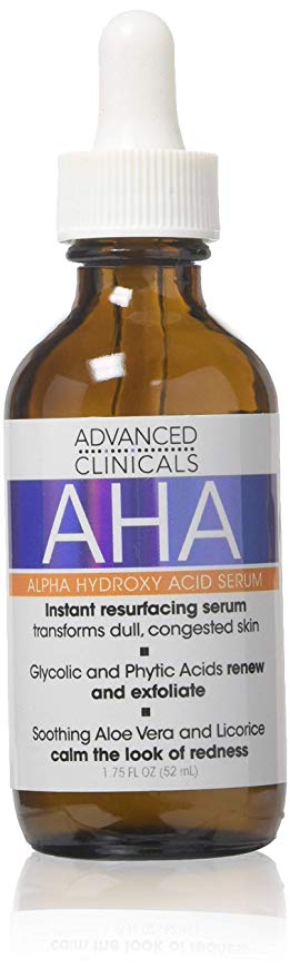 Advanced Clinicals AHA Alpha Hydroxy Acid Instant Resurfacing and Hydrating Serum 1.75 Fl Oz. by Advanced Clinicals