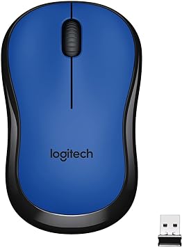 Logitech M220 Wireless Mouse, Silent Buttons, 2.4 GHz with USB Mini Receiver, 1000 DPI Optical Tracking, 18-Month Battery Life, Ambidextrous PC/Mac/Laptop - Blue