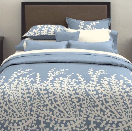 City Scene, Branches Collection, French Blue Duvet Set, Twin