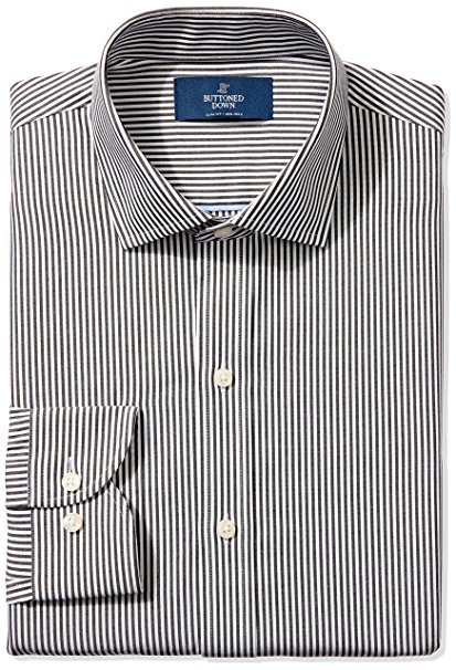 Buttoned Down Men's Slim Fit Spread-Collar Pattern Non-Iron Dress Shirt