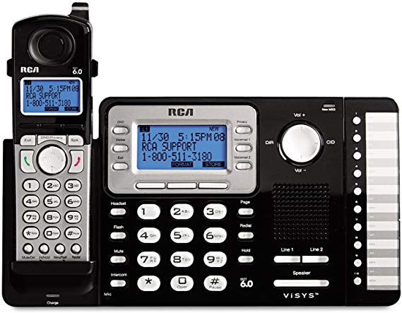 RCA 25212 ViSYS Cordless Expandable Phone System, 2 Lines, 1 Handset