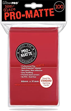 Ultra Pro 84516 Standard Pro Matte Card Sleeves 100 Pack-Red