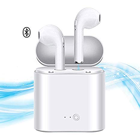 Bluetooth 4.2Wireless Earbuds True Wireless Bluetooth Earbuds with 15H Playtime Deep Bass HiFi 3D Stereo Sound, Built-in Mic Bluetooth Earbuds with Portable Charging Case