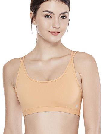 CRZ YOGA Women's Mesh Back Wirefree Removable Cups Spaghetti Strap Bra Yoga Sports Bra