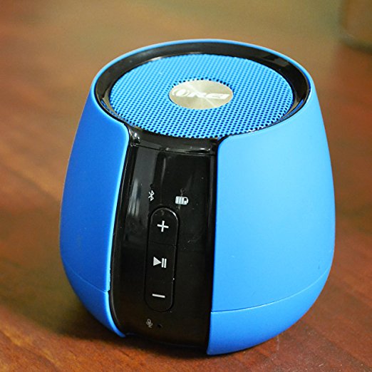 OREI Rechargeable Compact Bluetooth 4.0 Wireless Speaker, Powerful Sound, With Built in Mic, Dust-proof Speaker - Blue