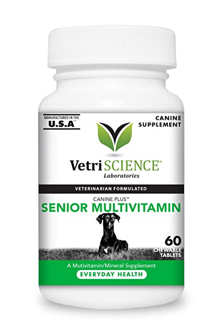 VetriScience Laboratories Canine Plus Senior Multivitamin 60 Chewable Tablets for Dogs