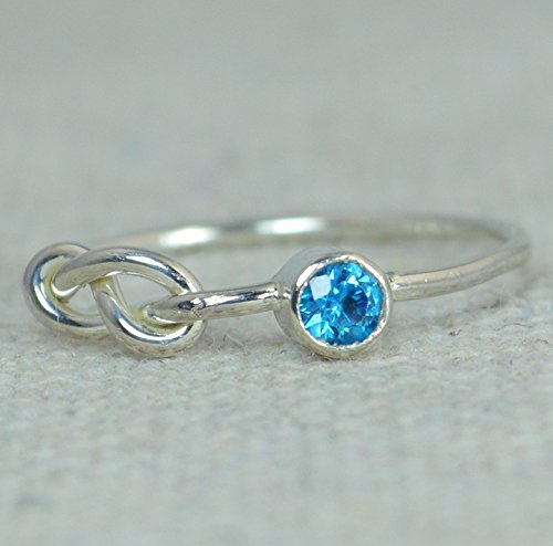 Sterling Silver Blue Zircon Infinity Ring