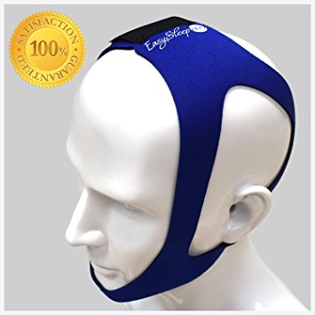 EasySleep Pro Adjustable Stop Snoring Chin Strap (Medium, Blue)