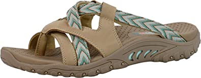 Skechers Women's Reggae-Soundproof-Thong Slide Multi-Strap Sandal