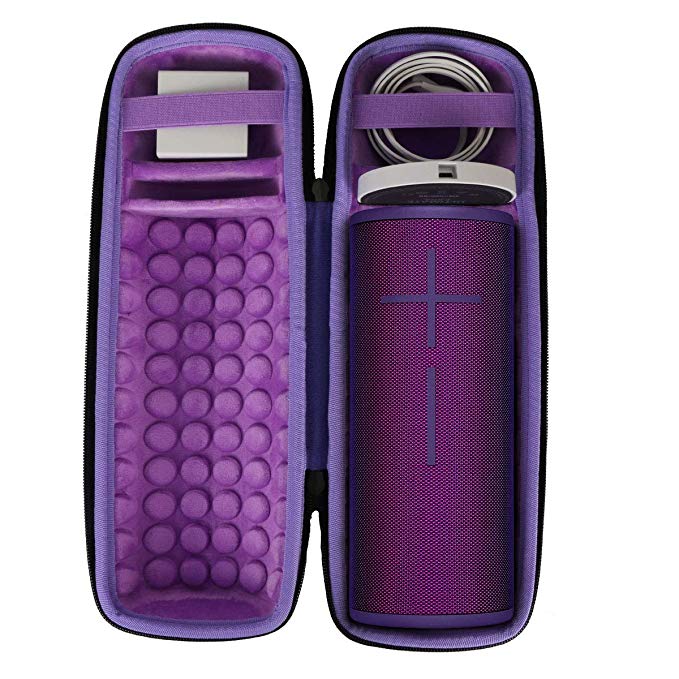 co2crea Hard Travel Case for Ultimate Ears UE MEGABOOM 3 Portable Bluetooth Wireless Speaker (Ultraviolet Purple case for Speaker and Charging Dock)