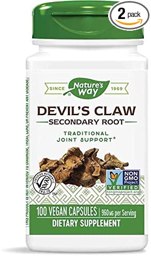 Nature's Way Devils Claw Root, 960mg per Serving, 100 Capsules (Pack of 2)