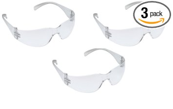 3M Tekk 11329 Virtua Anti-Fog Safety Glasses, Clear Frame, Clear Lens, 3-PACK